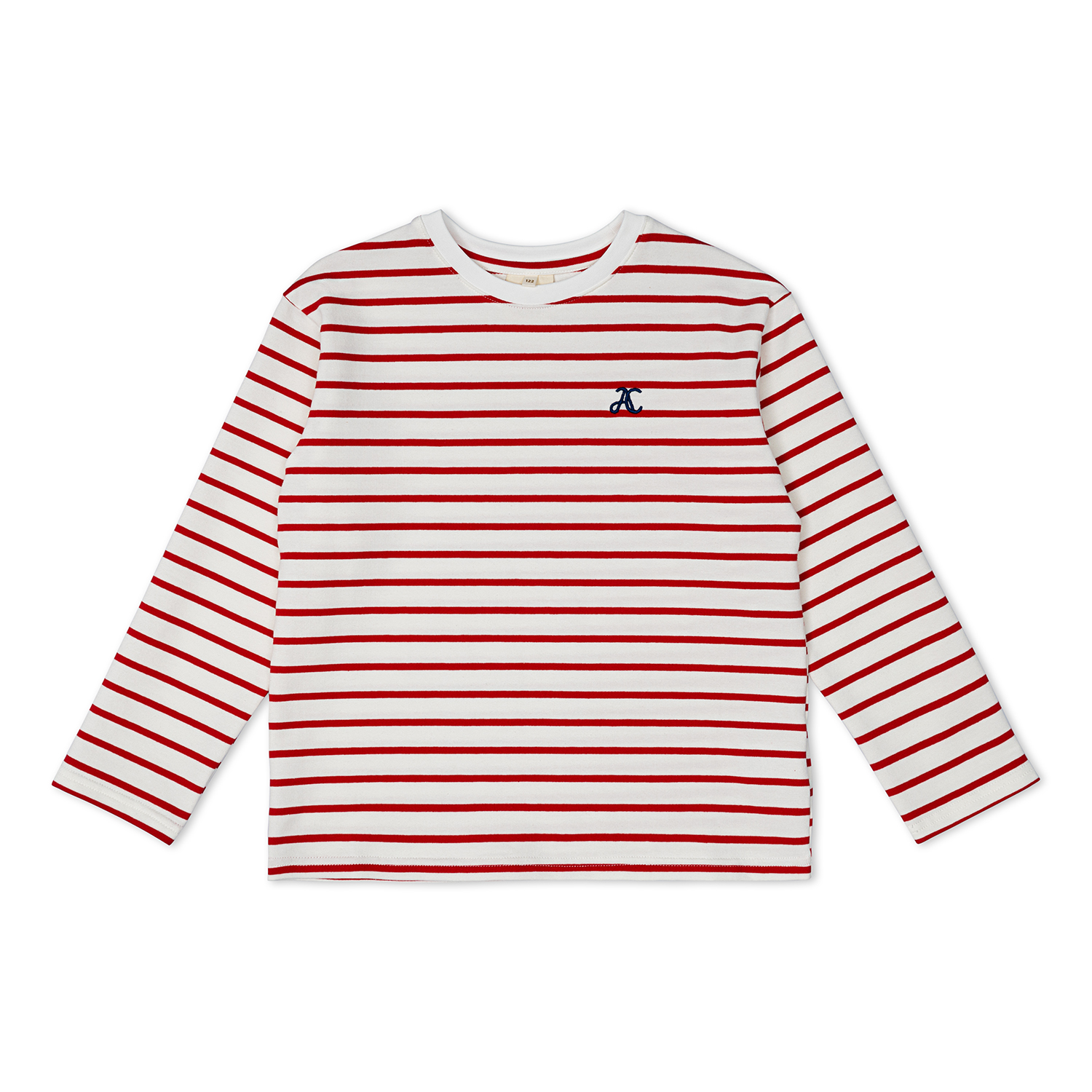 Детский лонгслив в полоску Unisex из хлопка, красный