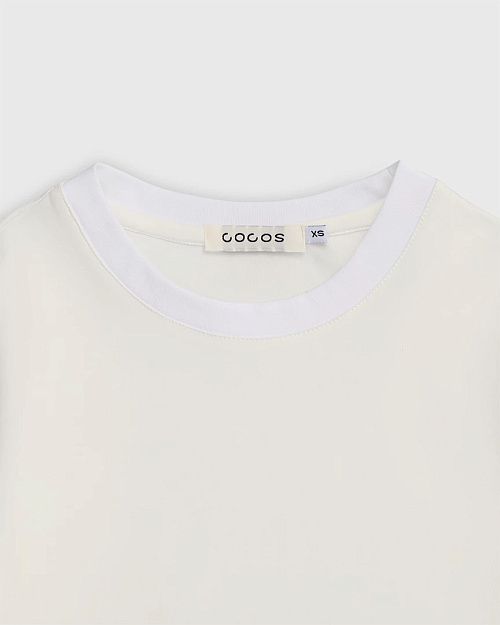 Футболка приталенного кроя из эластичного хлопкового джерси, белый