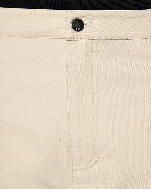 Хлопковые брюки с отворотами, бежевый