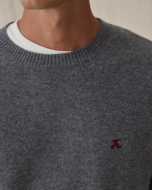 Джемпер Unisex из кашемира и шерсти, серый меланж