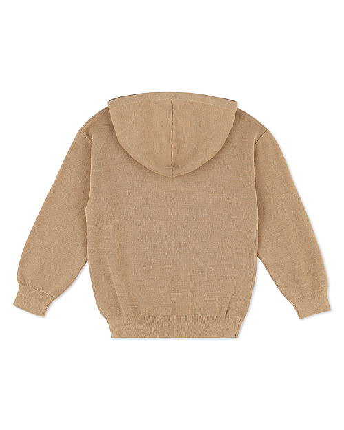 Детский вязаный худи Unisex из шерсти, бежевый