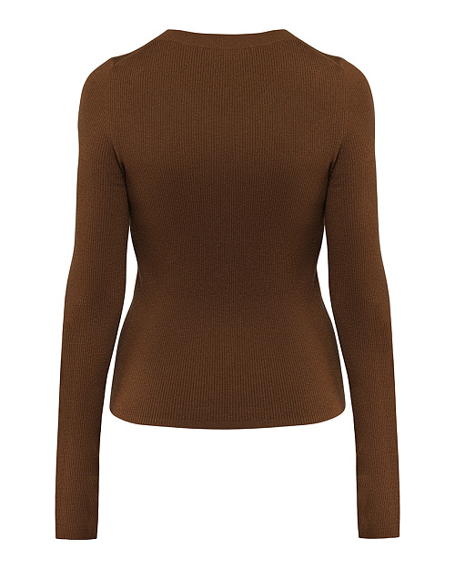 Джемпер из 100% шерсти, коричневый