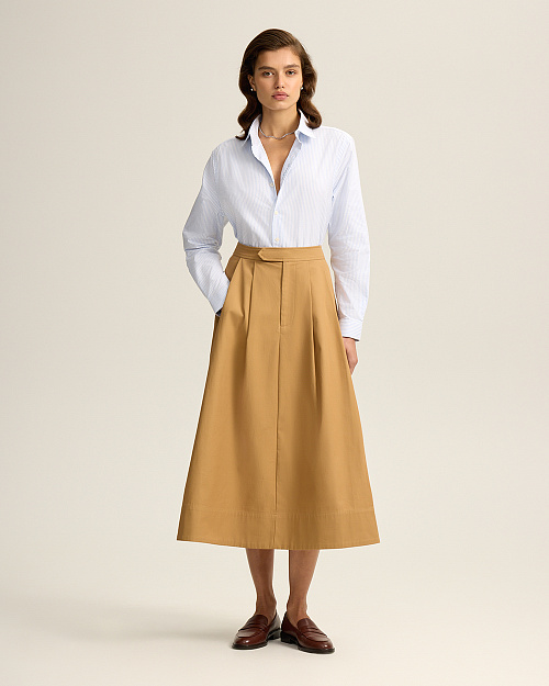 Рубашка из 100% хлопка в полоску, голубой