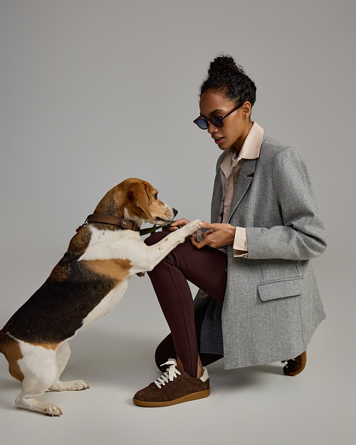 Легинсы со штрипками, коричневый