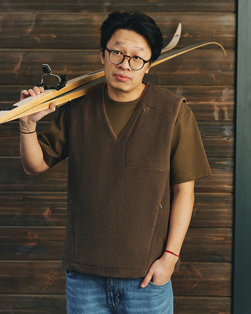 Жилет из шерпы, горький шоколад