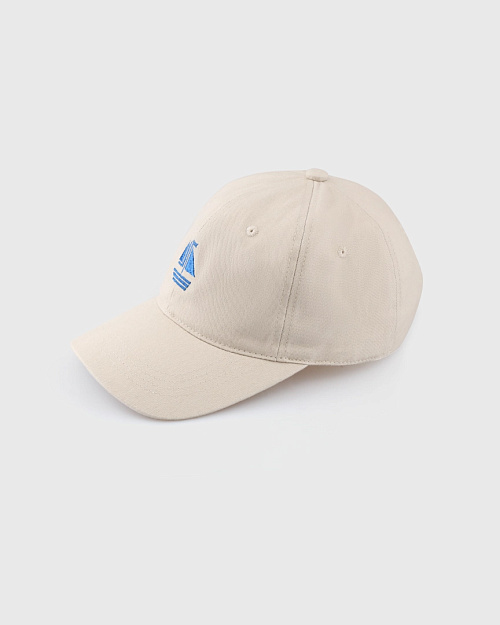 Детская бейсболка с вышивкой, бежевый с синим