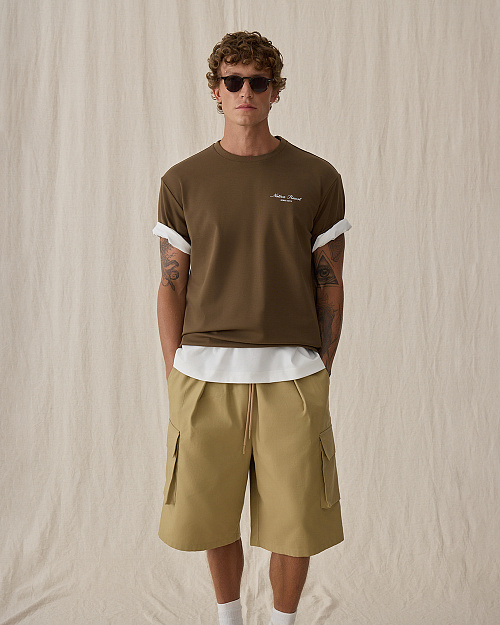 Хлопковая футболка оверсайз Unisex, коричневый