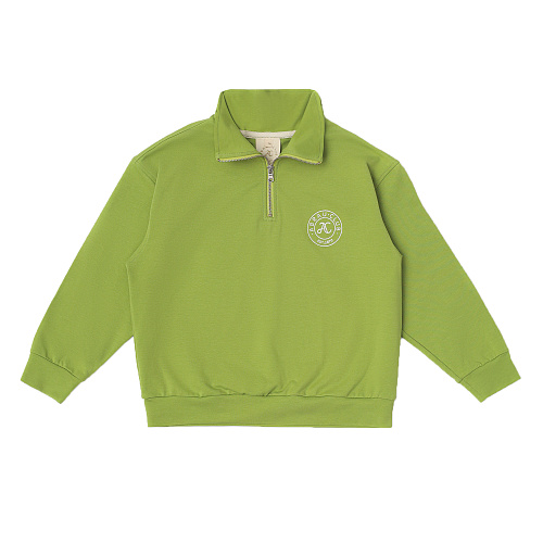 Детский свитшот Unisex с воротом на молнии, зеленый