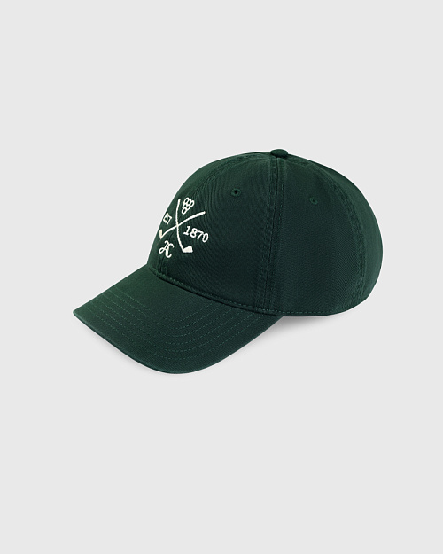 Кепка бейсболка с вышивкой, из хлопка, зеленый
