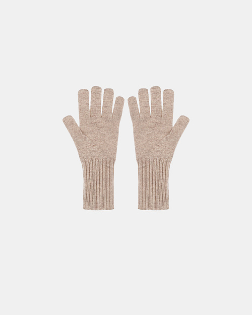 Вязаные перчатки из шерсти мериноса, бежевый