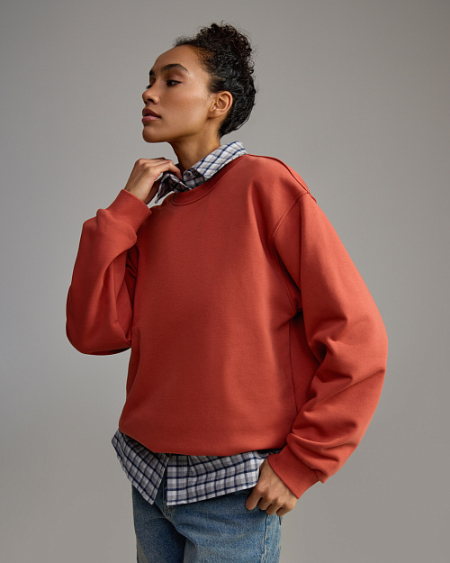 Хлопковая толстовка оверсайз Unisex, красный