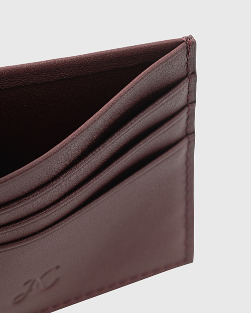 Кардхолдер из кожи, бордовый