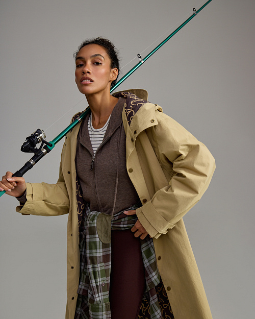 Худи Unisex на молнии, из шерстяного вязаного трикотажа, коричневый