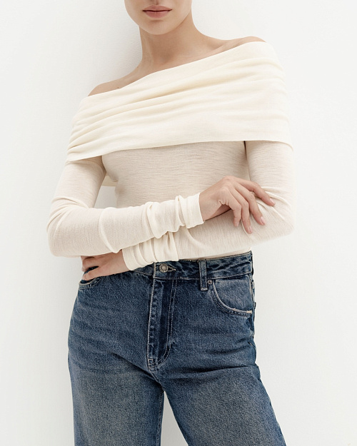 Джинсы с высокой посадкой Straight, темно-синий