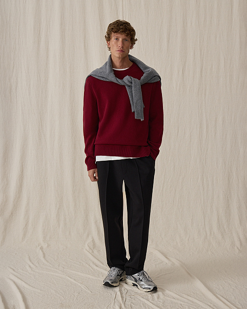 Джемпер из кашемира и шерсти Unisex, бордовый