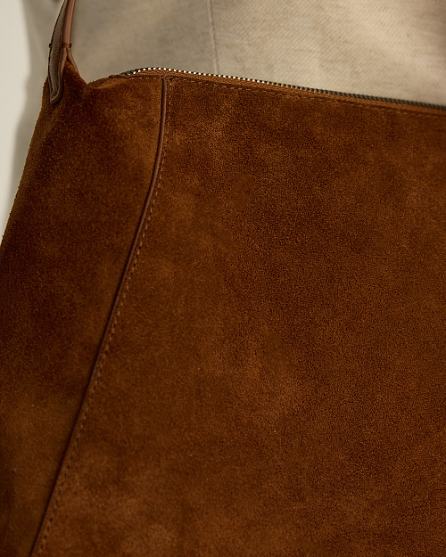 Сумка из натуральной замши, светло-коричневый