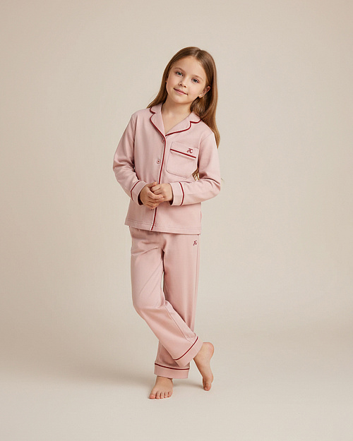 Детские пижамные брюки из хлопка, розовый