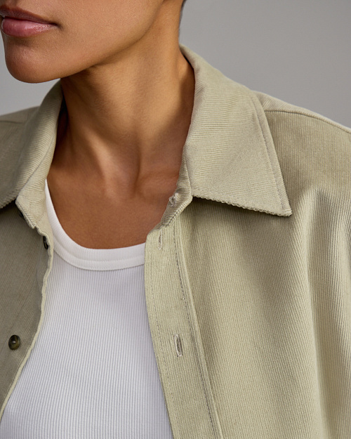 Хлопковая рубашка из вельвета Unisex, зеленый