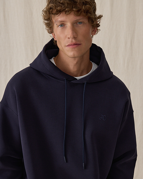 Мужская толстовка худи, синий