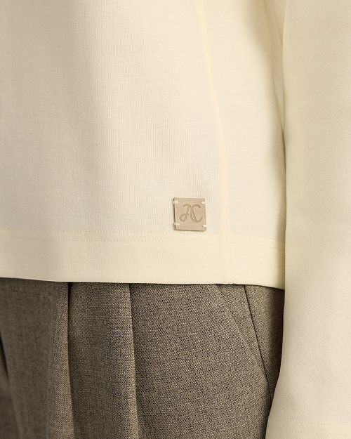 Лонгслив с цельнокроеным рукавом, молочный