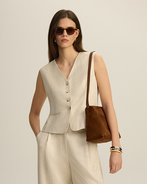 Сумка из натуральной замши, светло-коричневый