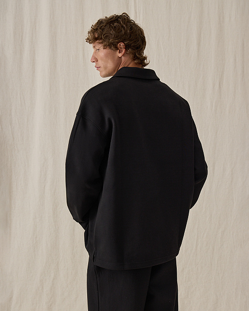 Мужской свитшот-поло, черный