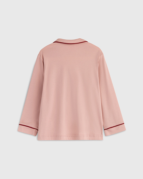 Детская пижамная рубашка из хлопка, розовый