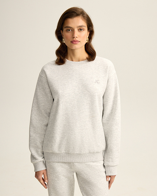 Свитшот оверсайз Unisex, серый меланж