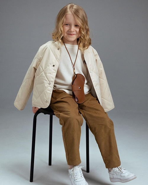 Детские вельветовые брюки Unisex, бежевый