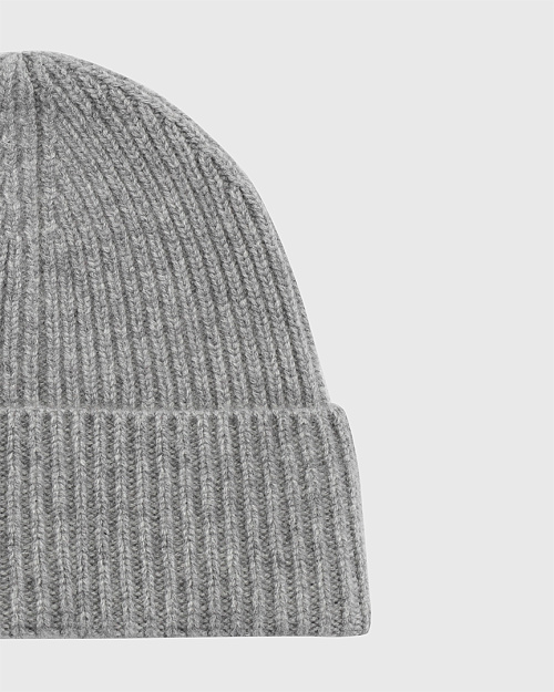 Шапка Unisex из кашемира, серый меланж