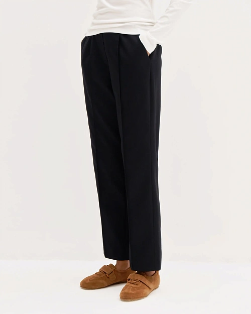 Классические брюки с простроченными стрелками, черный