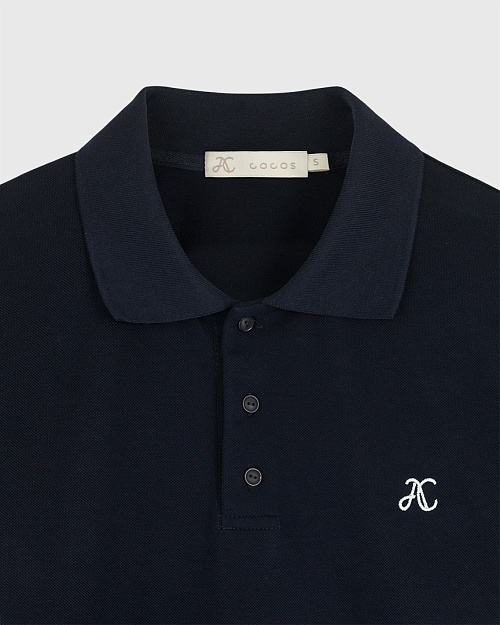 Футболка поло прямого кроя, синий