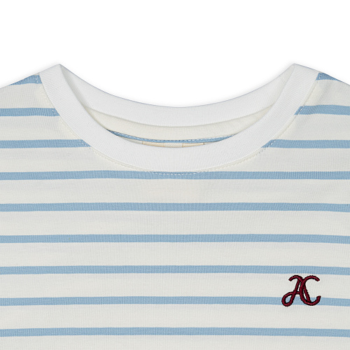 Детский лонгслив в полоску Unisex из хлопка, голубой