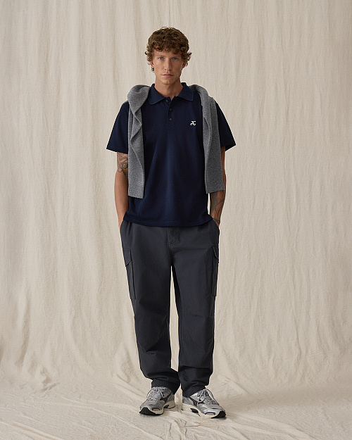 Футболка поло прямого кроя, синий