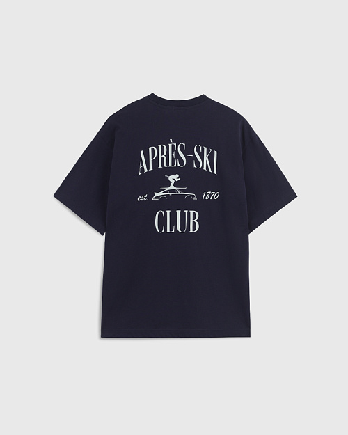 Хлопковая футболка Unisex с принтом и вышивкой, синий