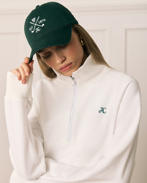 Кепка бейсболка с вышивкой, из хлопка, зеленый