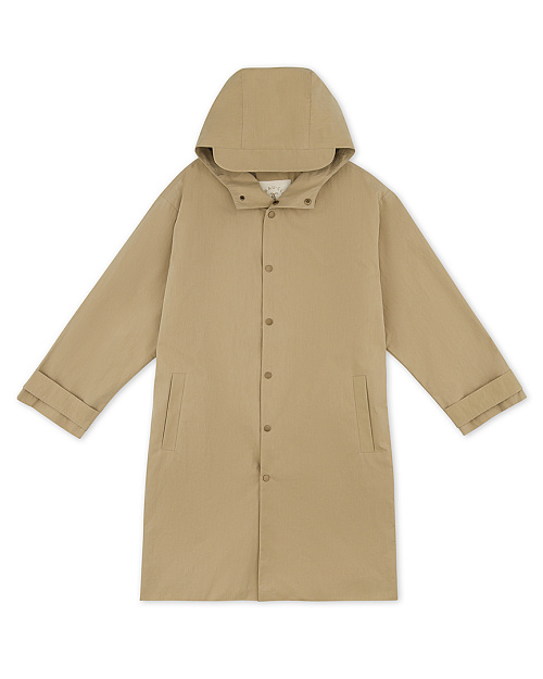 Хлопковый плащ Unisex с капюшоном, с водоотталкивающей пропиткой, бежевый