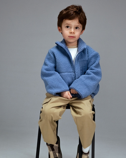 Детская куртка Unisex из флиса с меховым эффектом, голубой