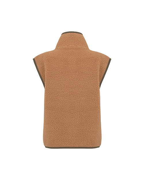 Детский жилет Unisex из флиса с меховым эффектом, светло-коричневый, хаки