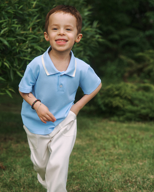 Детская футболка-поло Unisex, небесно-голубой