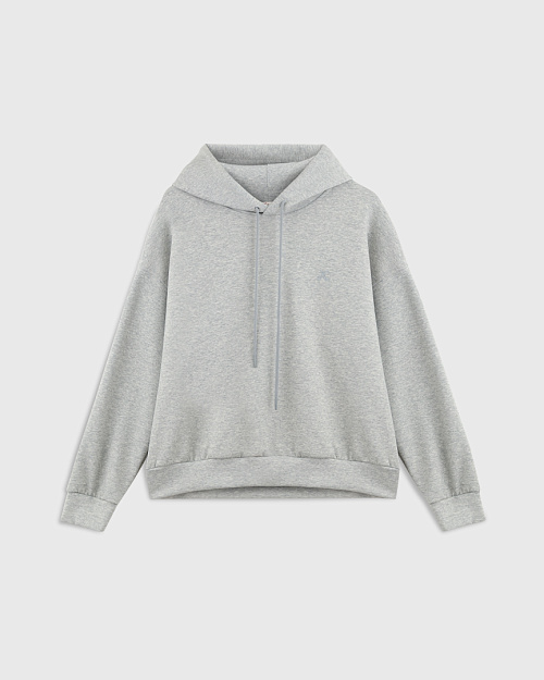 Мужская толстовка худи, серый меланж