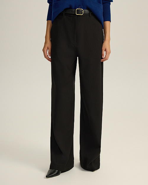Классические брюки прямого кроя, чёрный