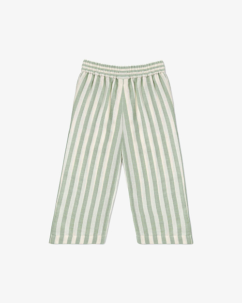 Детские брюки в полоску Unisex из муслина, зеленый