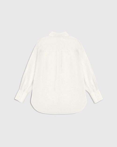 Рубашка свободного кроя из тенселя и хлопка, белый