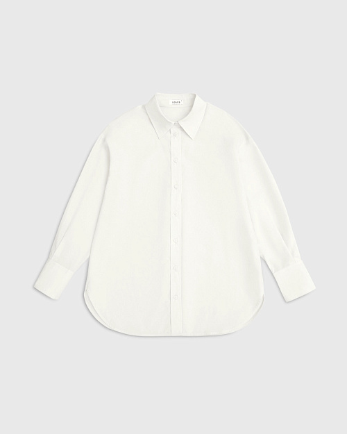 Рубашка свободного кроя из тенселя и хлопка, белый