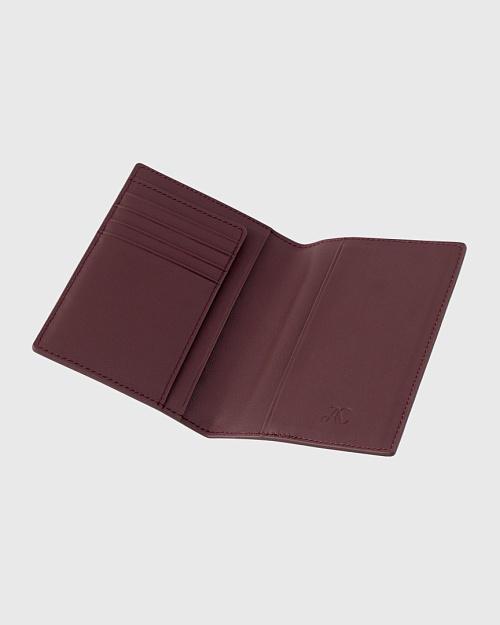 Кожаная обложка для паспорта, бордовый