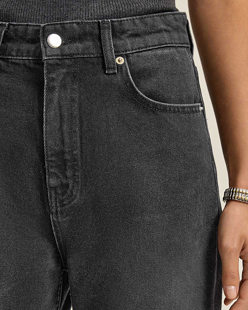 Джинсы Mom Fit с высокой посадкой, серый