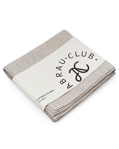 Скатерть из льна, серо-бежевый, 110x160 см