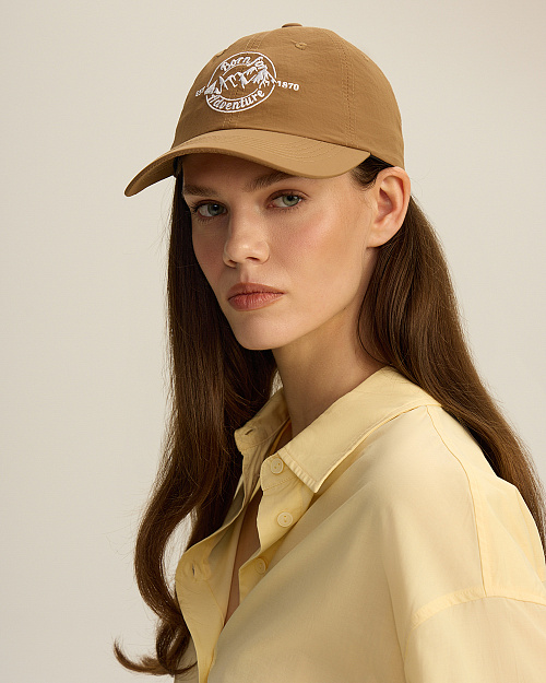 Бейсболка из нейлона, коричневый