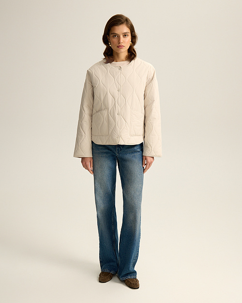 Стеганая куртка, с водоотталкивающей пропиткой, светло-бежевый